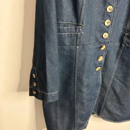 Jessica London Long Denim Jacket Size 22 Plus Long Sleeve