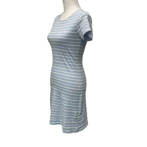Sail To Sable STS Womens Blue White Striped Shift Dress Size XS Gold Zip Back