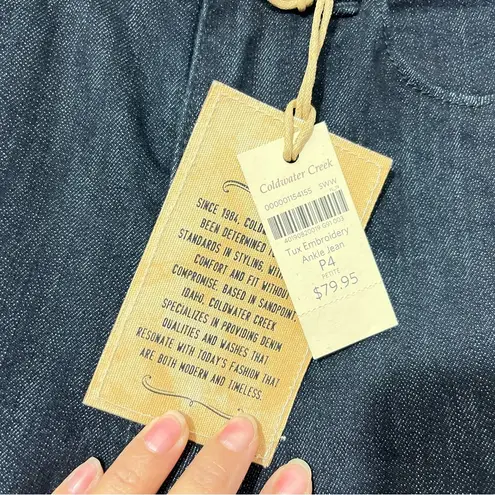 Coldwater Creek Jeans Women's Blue Denim Tuxedo Ankle Jeans Size 4P NWT