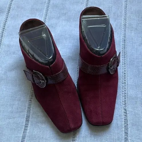 Aerosoles Burgundy Mules with Belt Strap