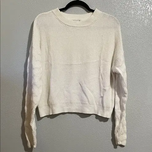 Poof Apparel Women's Cream Crew Neck Sweater