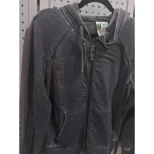 Green Tea Gray Washed Zip Up Hoodie Sweatshirt Size Small - Image 3