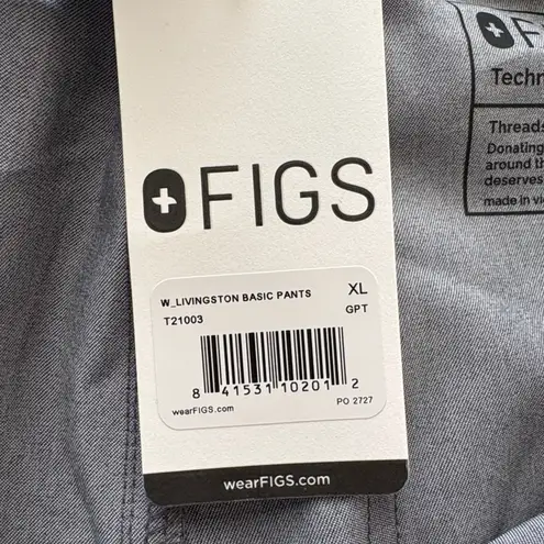FIGS New  Women’s High Waisted Livingston Basic Scrub Pants Graphite Grey Size XL thumbnail 14