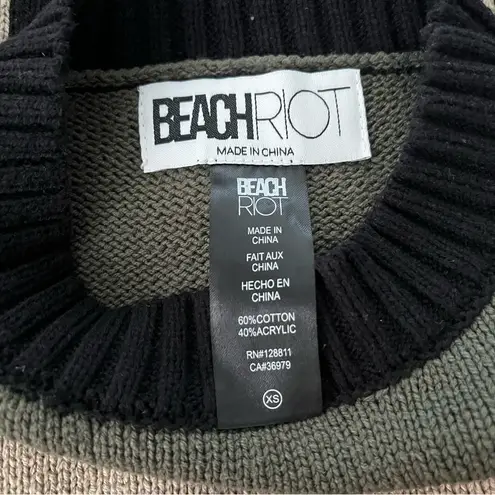 Beach Riot Callie Stripe Checkerboard Sweater, Sz XS