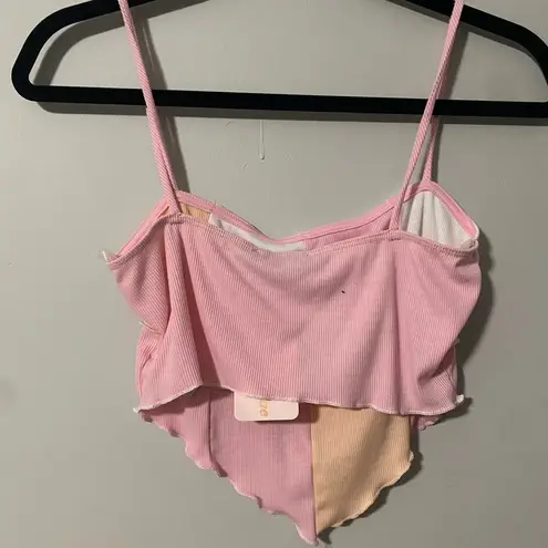 Hazel Boutique NWT  color block cropped tank