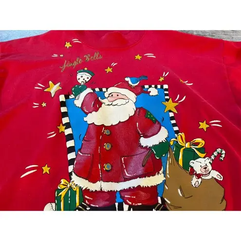 Holiday Time  Pullover Ugly Christmas Sweater Medium Vintage vtg 80s Jingle Bells