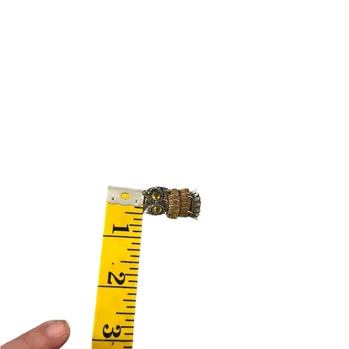 Park Lane Vintage Signed Owl Silver Gold Tone Clip On Dangle Earrings