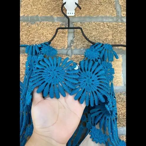 Saylor Free People X Teal Presley Lace Mini Dress medium