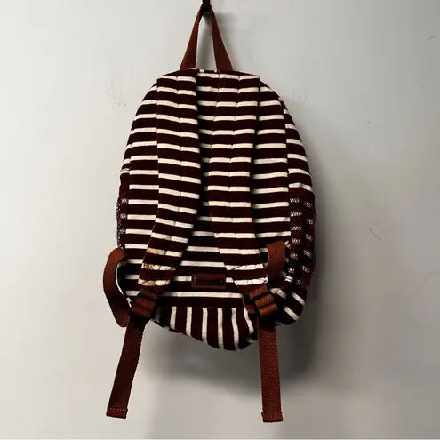 Madden Girl  maroon and white striped backpack medium cloth adjustable straps