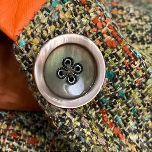 DAM Fashion DEBORAH ANN MACK Lambskin Tweed Wool Poncho Cape With Armhole Size 8