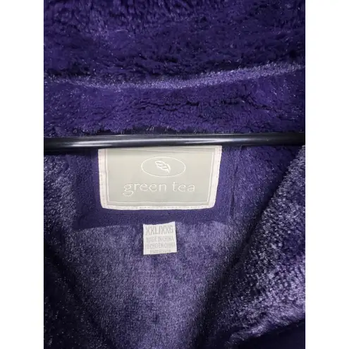 Green Tea Purple Full Zip Up Coat With Faux Fur Trim And Lining Size XXL