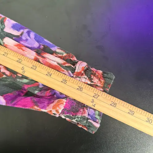 Terra & Sky Plus Size Midi Dress Smocked Peasant Size 20W 22W Floral Cotton BOHO