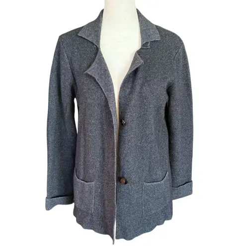 Benedetta B. black long sleeve collared soft blazer jacket women's size medium