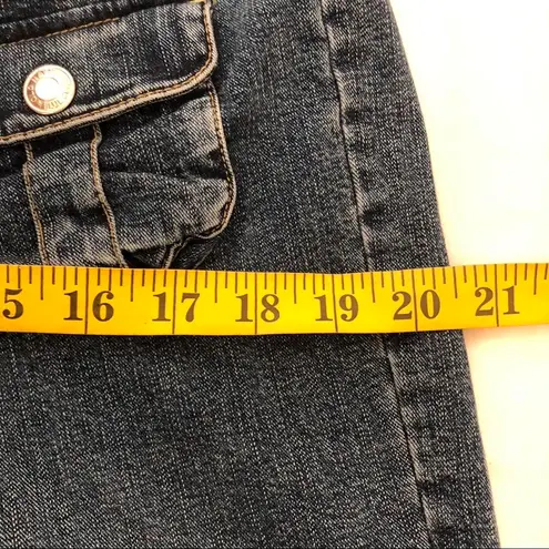 Vintage Y2K 2000s Old Navy Blue Denim Low Rise Cargo Jeans Zip Flare Bootcut Leg Size 12 #Grunge #Emo #Streetwear Measurement in pics - Image 6