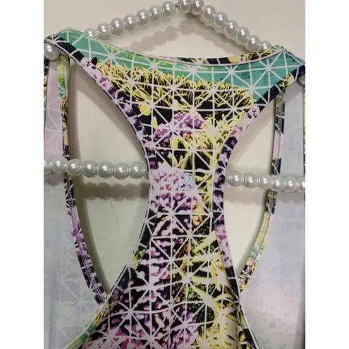 Lululemon Cool Racer Back Paradise Grid Very Green Size 6