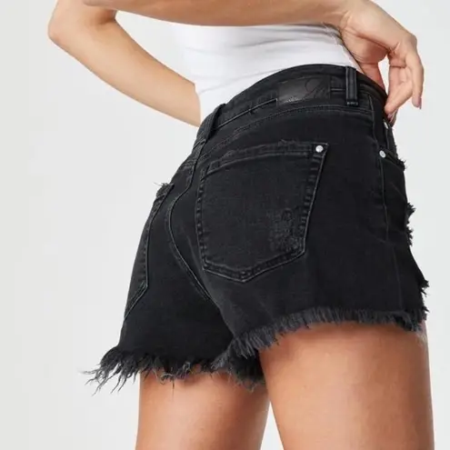 Mavi Rosie Boyfriend Shorts High Rise Smoke Ripped 90s Black Denim Shorts Size 27