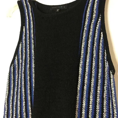 Sanctuary COPY -  Blue Black Crochet Knit Sweater Tank Top