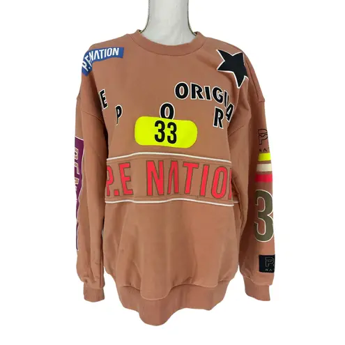 PE Nation Eastbrook Sweater in Coral Mid Orange Size M