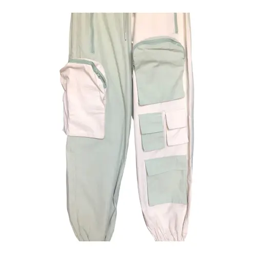 Hot & Delicious Colorblock Cargo Jogger Pants Multi Pocket Women's Size Small
