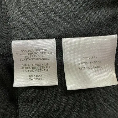 Jones Wear Dress 14 Black Empire A-Line Knee Length Pleat V-Neck Cocktail Party