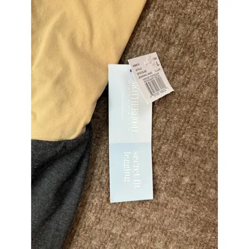 Motherhood Maternity Gray Secret Fit Leggings Over Belly Panel Large L Size undefined