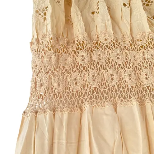 Solitaire by Ravi Khosla Boho Tiered Lace Maxi Skirt Bohemian Festival Country