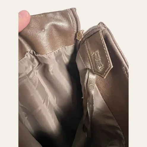 Ralph Lauren Ralph  Vintage Metallic Bronze Leather High Rise Flare Pants 6