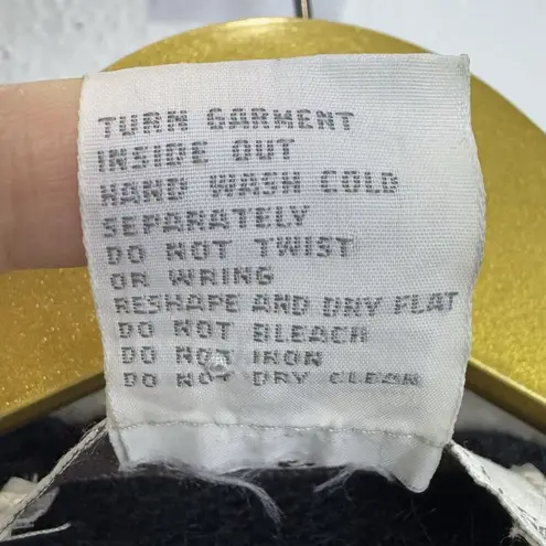 Vintage Silk Angora Rabbit Cardigan Sweater Small Black Floral Beaded Sequins