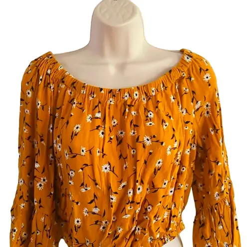 Bleuh Ciel Excellent Condition Juniors Floral Cutout Back Blouse Size Large