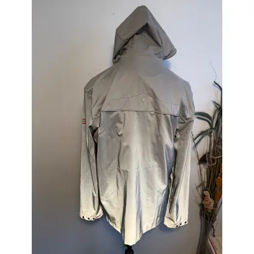 Hunter x Target Lightweight Hooded Jacket Women's Size S Reflective Windbreaker Silver