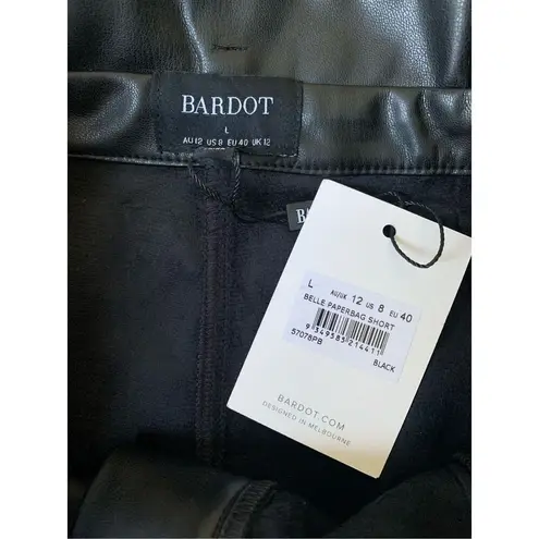 Bardot Revolve  Belle Paperbag Faux Leather Short in Black Size 8