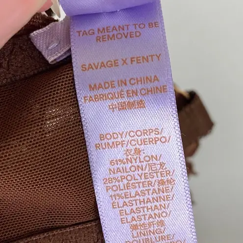 Savage X Fenty Warm Brown Floral Lace RacerbackāBralette Bra Size 2XL