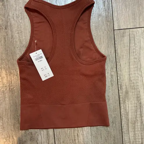 YPB Your Personal Best XXS Rust Ribbed Racerback Tank Top Athletic Activewear Brown