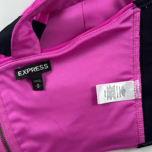 EXPRESS  Hot Pink Black Cropped Top Size M Zipper