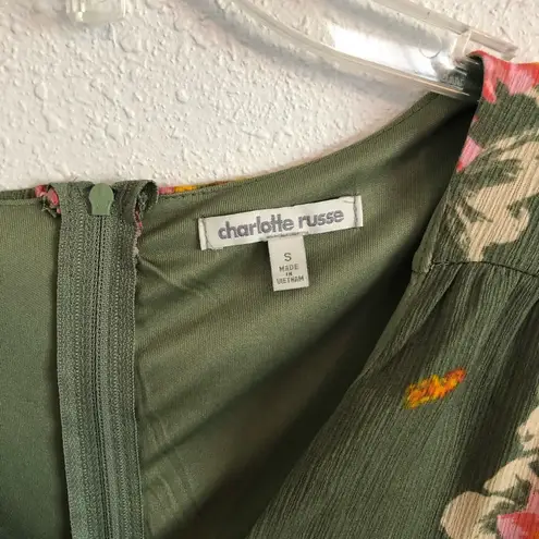 Charlotte Russe  Green Floral Romper Size S