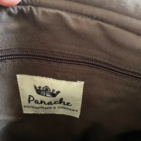 Panache Accessories & Co animal print brown red plaid shoulder crossbody bag