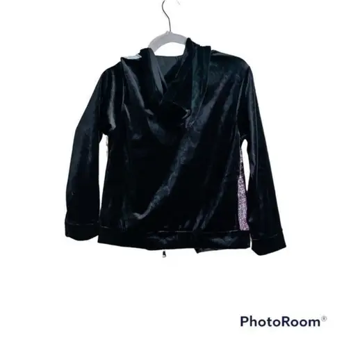 Coldwater Creek floral velvet zip up hoodie Size XS
