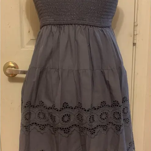 American Eagle  Outfitters Strapless Eyelet Gray Size 4 Dress.          1838