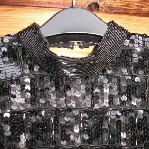 Mac Duggal 10907 Womens Black Sequin High Neck Sleeveless Column Gown Dress