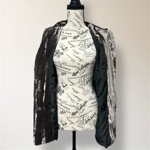 H&M  4 Brown Velvet Blazer Jacket Single Breasted Pockets Old Money Party Dressy