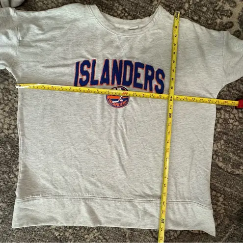 Concept Sports NHL L Heather Gray NY Islanders Embroidered Pullover Sweatshirt Size L
