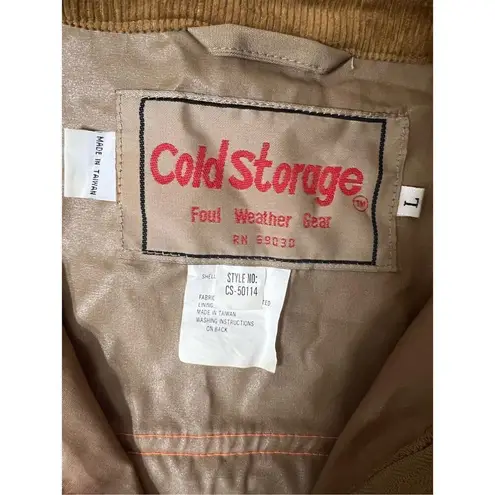 Cold Storage Foul Weather Gear Jacket L Duck Hunting Fishing Safety Outdoor Men Brown Size L