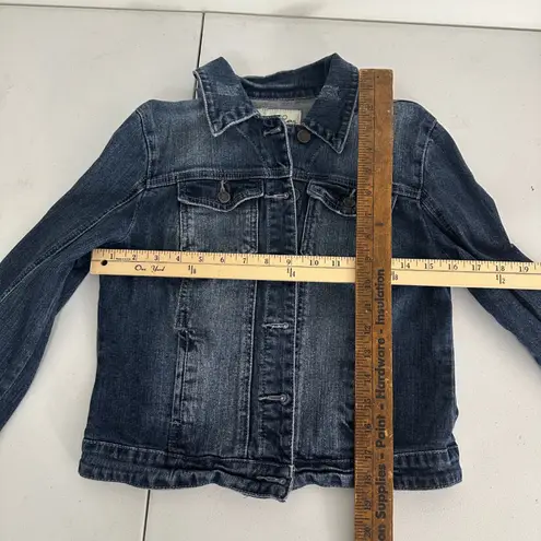 American Rag Cie Classic Blue Denim Cropped Jean Jacket Women Medium Distressed Size undefined