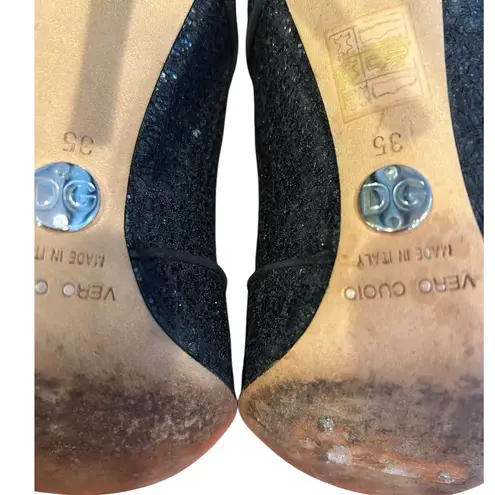 Dolce & Gabbana Black Stilettos Heel D'orsay Pump Shoes Women's Size EU 35, US 5