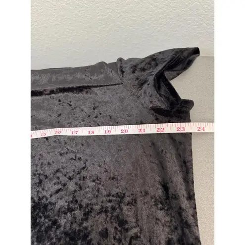 City Streets Black Crushed Velvet Short Sleeve Top XL Goth, Dark Girl, Witch