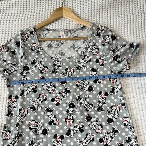 LuLaRoe  Disney Minnie Mouse All Over Print Small Stretch Blouse Shirt