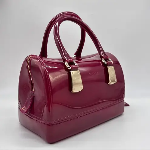 Furla Candy Jelly Satchel Bag – Burgundy, Gold Hardware – New