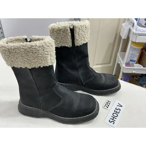 Womans Melania Italian Mid Calf Gray Winter Boots Sherpa 35 (5)