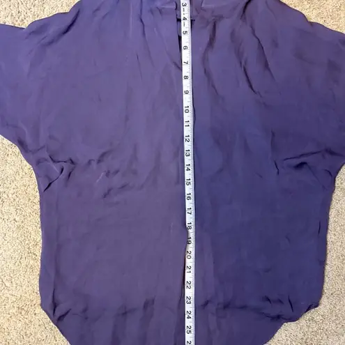 Babaton Aritzia Women's Silk Blouse Size S Purple Short Sleeve Relaxed Fit BIN F