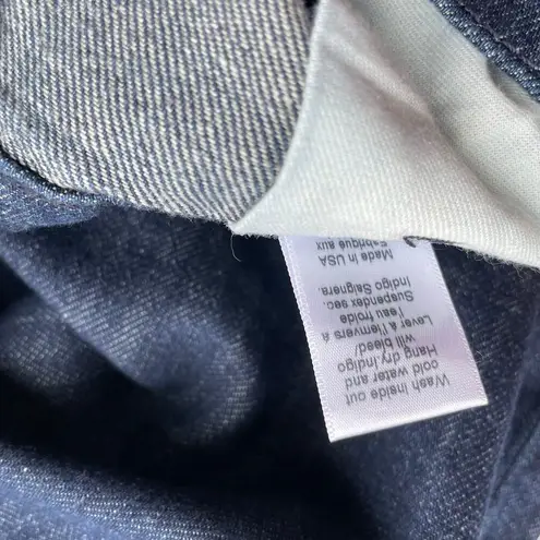 Askk NY Denim Trouser Wide Leg Indigo Linen Cotton Blue Size 34 NEW